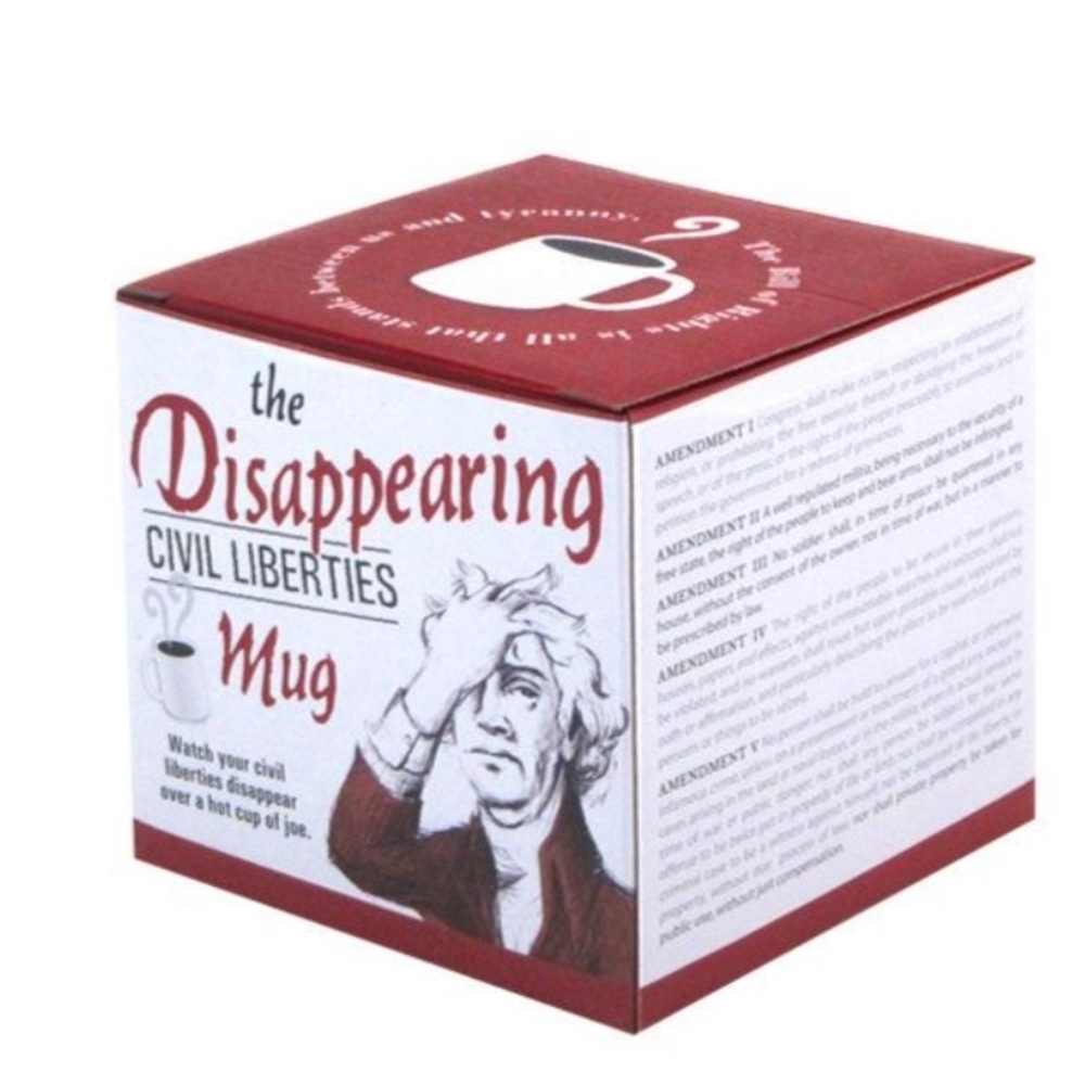 The Disappearing Civil Liberties Mug- The Unemployed Philosophers Guild 12 oz